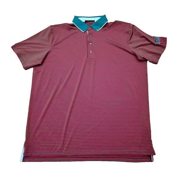 Greyson Men's Polo Shirt Size XL Striped Golf Performance Red/Green - Picture 1 of 14